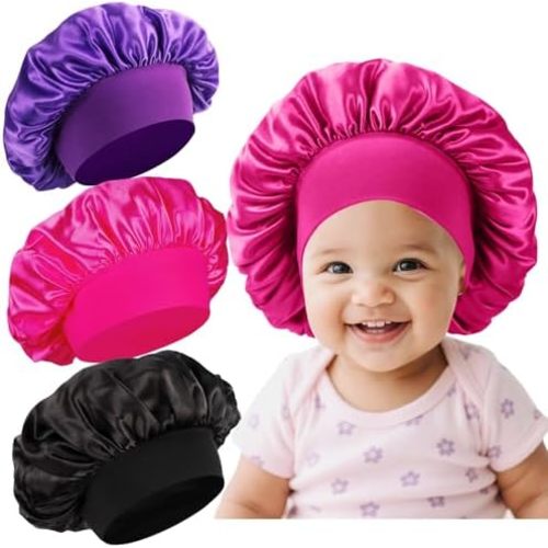3 Pcs Baby Bonnets Infant Hair Sleep Cap for Sleeping for Girls,Boys