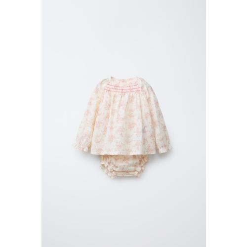 FLORAL BLOUSE AND PANTIES - Pink | ZARA United States