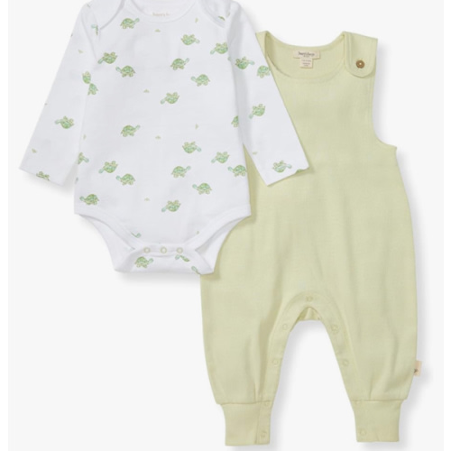 Burt's Bees Baby Unisex Baby 100% Organic Cotton Jumpsuit and Bodysuit Set