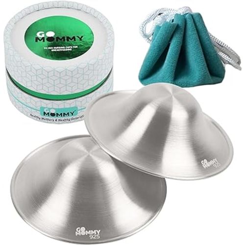 The Original Silver Nursing Cups, Nipple Shields for Nursing Newborn, Nipple Protector for Breastfeeding, Nipple Covers Breastfeeding, No Need Nipple Cream, Newborn Essentials Must Haves