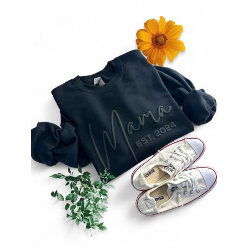 Puff Mama Sweatshirt, Mama Est Sweatshirt, Mothers Day Gift, Cool Mom, First Mothers Day Gift, Personalized Gift, Mom Life, New Mom Gift