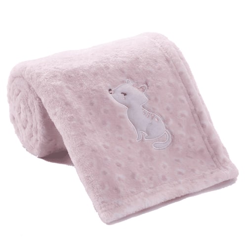 CREVENT Soft Fuzzy Super Fluffy Plush Baby Blanket, Unisex, for Crib/Stroller, 30''X40'', Pink Cat Design
