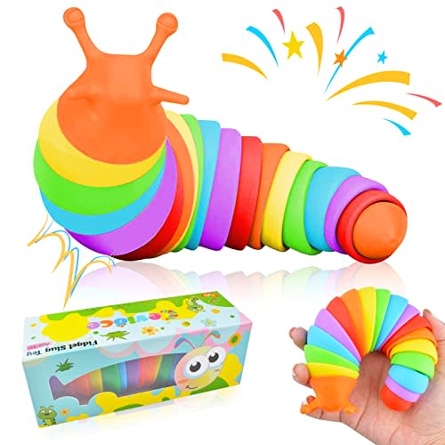 Cevioce Fidget Slug Toy, Sensory Slug Fidget Toy for Kids & Adults, 1 PC Cute Autism Sensory Toys for Autistic Children Great Birthday Gift for Girls Boys Christmas Stocking Stuffers for Kids Toddlers