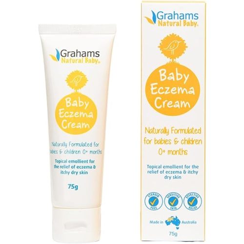 Baby Eczema Cream Moisturizer for Newborn-12 Years | Rash, Redness, Dry Skin & Itch Relief | Colloidal Oatmeal & Shea Butter | Steroid-Free, Fragrance-Free for Sensitive Skin (75g)