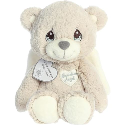 Aurora® Inspirational Precious Moments™ Guardian Angel Bear Stuffed Animal - Cherished Memories - Enduring Comfort - Off-White 12 Inches