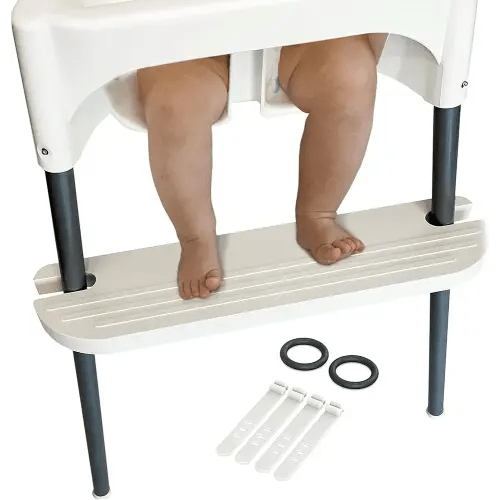 White IKEA High Chair Foot Rest, Compatible with Antilop Chairs | Adjustable, Reversible & Non-Slip Footrest for IKEA Chair - Made with Durable Polypropylene - Antilop Accessories