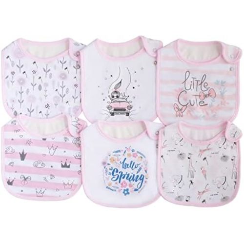 Maiwa Cotton Waterproof Baby Bibs for Girls Boys Unisex for Drooling Drooler Teething with Snaps,Oeko-TEX Certified Print