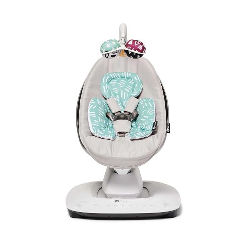 4moms MamaRoo Multi-Motion Baby Swing in Classic Grey with Mesh Infant Insert, Mint