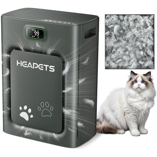 Pet Air Purifier for Home Large Room 2500 sq ft, H13 HEPA Washable Double-Sided Filter,Air Cleaner for Pet Hair Dander Odor Allergies Pollutant Smoke Dust,PM2.5 Air Quality Monitor,Auto Mode,P358 Grey