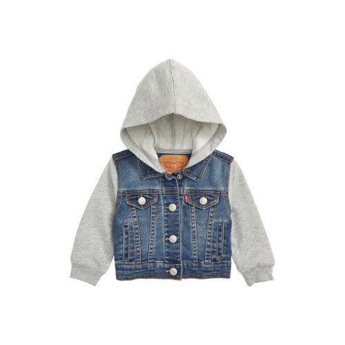 Baby Indigo Hooded Trucker Jacket, Vintage Waters