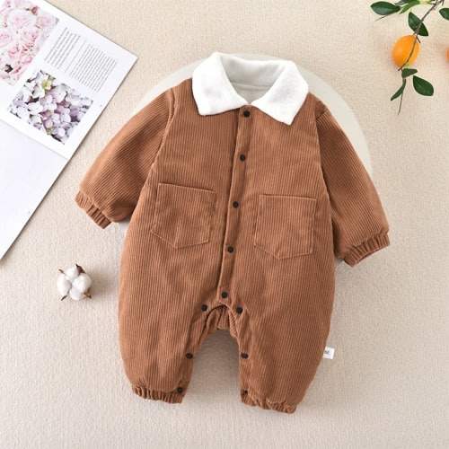 Baby Newborn Bear Padded Workwear Romper