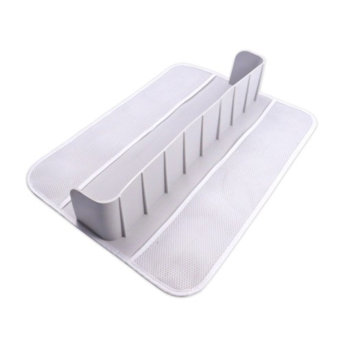 Hewann Silicone Tub Topper Bathtub Guard 21.1x5.9x3.9'' Silicone Soft Non-Slip Guard for Bathtub Toy Storage - for Toddlers and Kids - Grey Tub Topper
