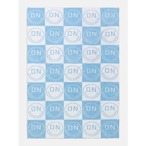 All Smiles Custom Blanket - Light Blue/White