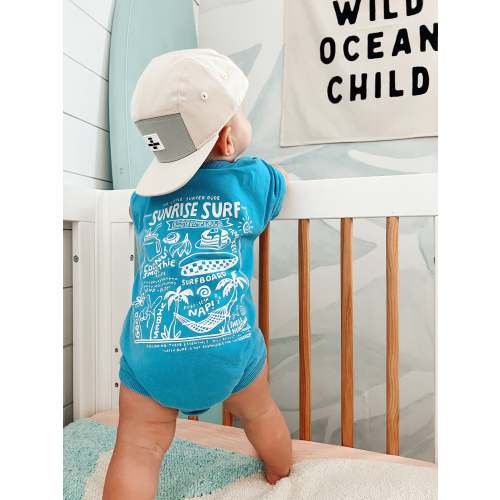 Blue Sunrise Surf Bubble Romper