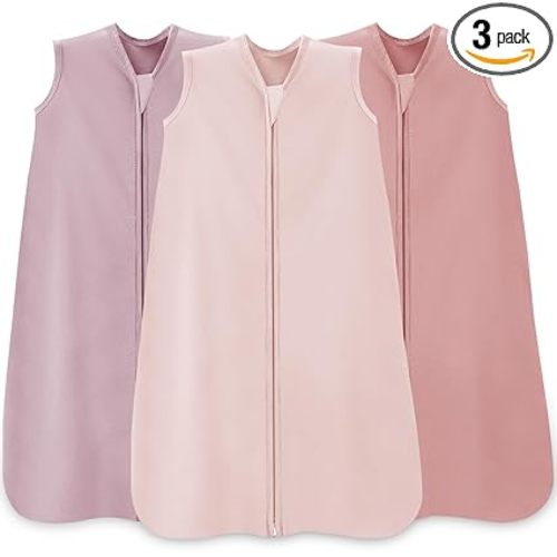 Baby Sleep Sack 0-6 Months,100% Cotton TOG 0.5 Wearable Blanket for Newborn and Infant, 3 Pack 2-Way Zipper Lightweight Sleeping Bags for Toddler