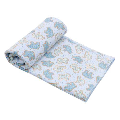 Animal Crackers Swaddle Blanket - Light Blue