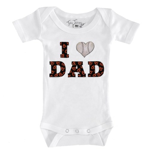 Baltimore Orioles Tiny Turnip Infant I Love Dad Bodysuit - White