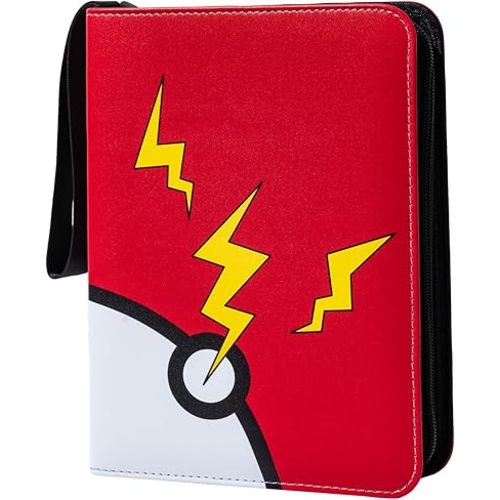 Collectible Trading Card Albums,Collectible Trading Card Protective Sleeves,Card Binder 4-Pocket,400 Pockets Card Case Holder for TCG, Sports Card. (Dark Red)