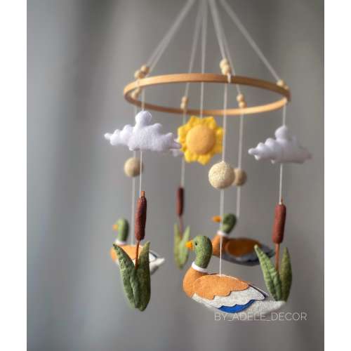 baby mobile duck , Floral nursery baby mobile, baby mobile boy and girl , Leaf crib mobile, Baby shower gift, Minimalist mobile