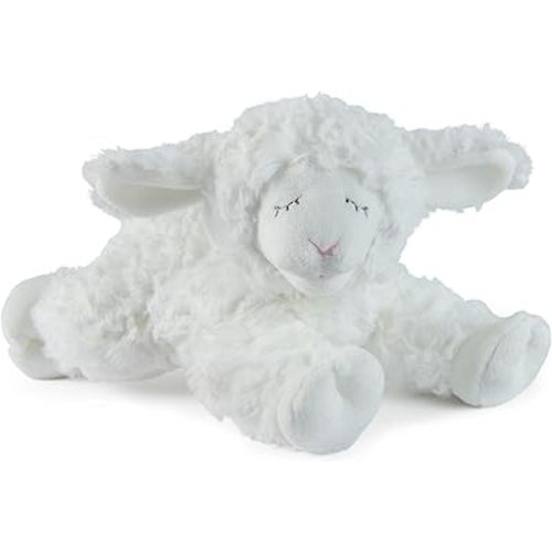 GUND Baby Sustainable Lamb Rattle, Winky Lamb Stuffed Animal, Plush Made from 100% Recycled Materials, Plush Rattle Sensory Toy for Babies, White, 7”