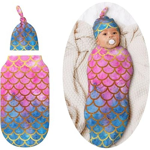 Mermaid Swaddle Blankets Newborn Receiving Blanket Baby Swaddle Wrap Soft Sleeping Sack for Baby Girls Boys