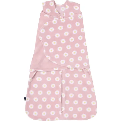 HALO Micro-Fleece Sleepsack Swaddle, 3-Way Adjustable Wearable Blanket, TOG 3.0, Daisy, Small, 3-6 Months