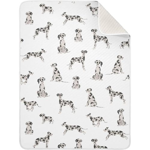 Swaddle Blanket Great Dane Dog Cotton for Infants, Receiving, Lightweight Soft Swaddling for Crib, Stroller, Nursery, 30x40 in
