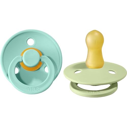 BIBS Pacifiers | Natural Rubber Baby Pacifier Combo | Set of 2 BPA-Free Soothers