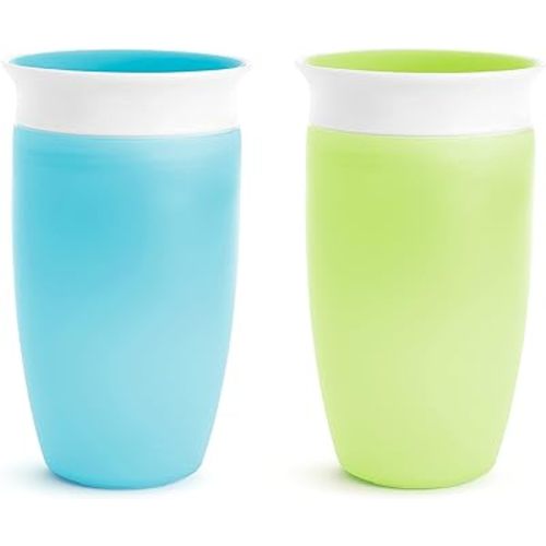 Munchkin® Miracle® 360 Toddler Sippy Cup, Spill Proof, 10 Ounce, 2 Pack, Green/Blue