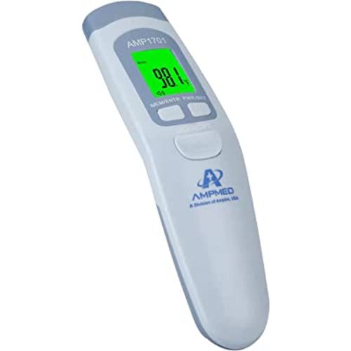 Amplim Non-Contact Forehead Thermometer for Kids and Adults. AmpMed FSA HSA Approved No-Touch Baby Head Temporal Thermometer. Touchless Digital Fever Thermometer for Accurate Temperature Reading