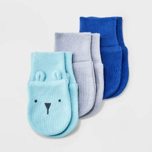 Baby 3pk Basic Mittens - Cloud Island™, Color: Navy Blue