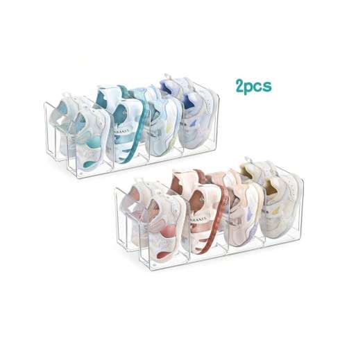 2pcs Of Children's Shoe Storage Rack, Shoe Box, Pink And Transparent Colors Suitable For Infants And Children, ABS Material, Pure Pink And Pure Transparent Colors, Suitable For Shoe Rack Storage In Baby Rooms, Children's Rooms, At Home Or Bathroom Entranc