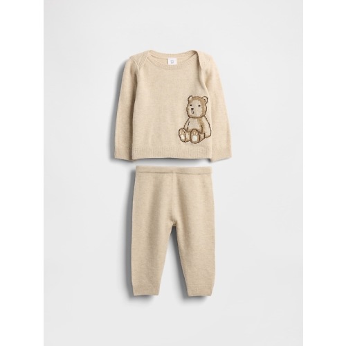 Gap Baby CashSoft Brannan Bear Sweater Set - Wicker Beige