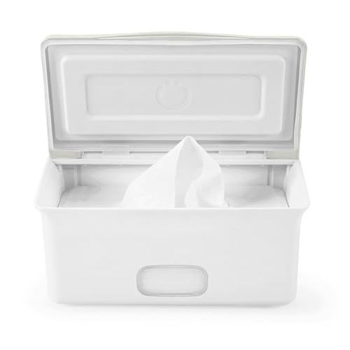Ubbi Baby Wipes Dispenser with Weighted Plate and Secure Seal, Nursery and Baby Registry Essential to Keep Wipes Fresh, Oat