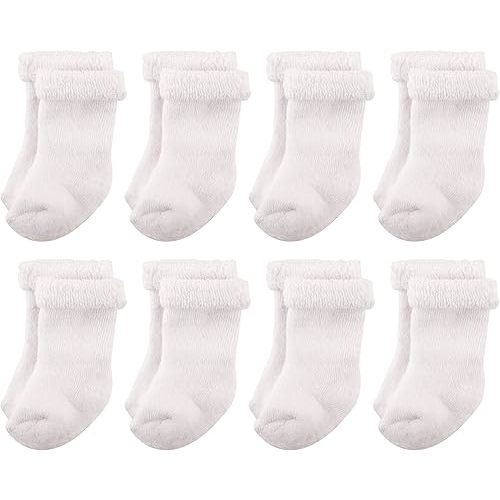 Hudson Baby Baby Girls' Cotton Rich Newborn and Terry Socks