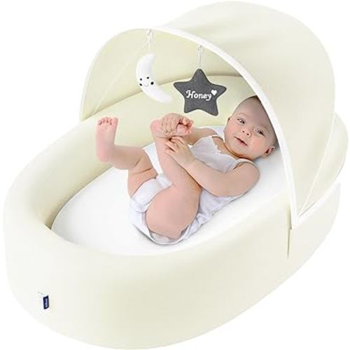 Biliboo Premium Baby Lounger for Newborn, Infant and Toddler - Baby Nest Lounger - Lemon Meringue