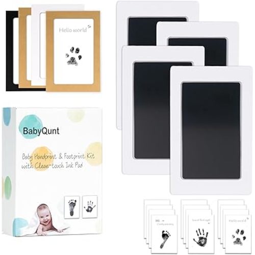 Inkless Baby Hand and Footprint Kit,Clean-Touch Ink Pad Kit,Safe No Mess Printing Infant Hand Foot Stamp,4 Pack Newborn Inkless Print Pads Best Keepsake or Gifts for Family