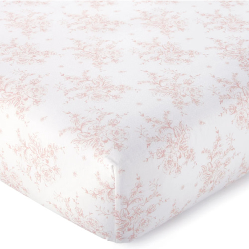 Heritage Blush Floral Organic Cotton Crib Fitted Sheet