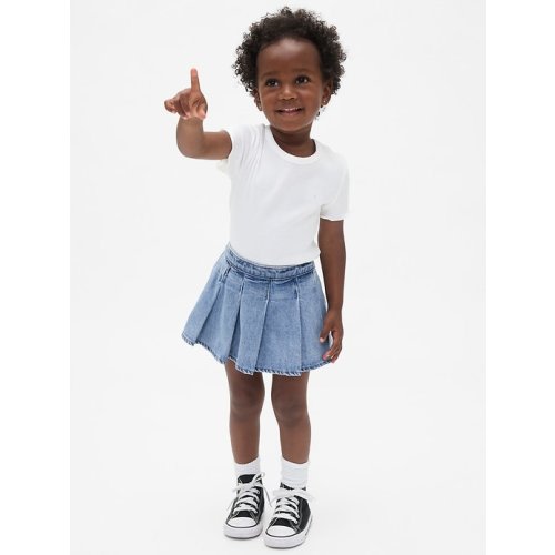 Baby & Toddler Pleated Denim Skort