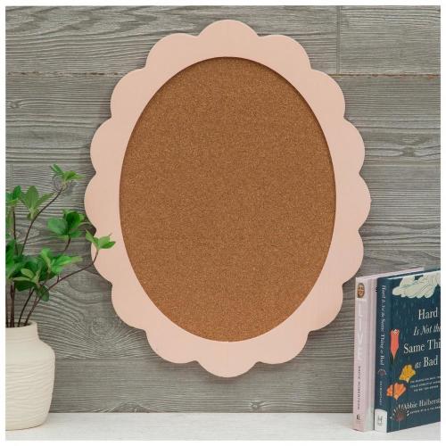 Pink Scalloped Corkboard