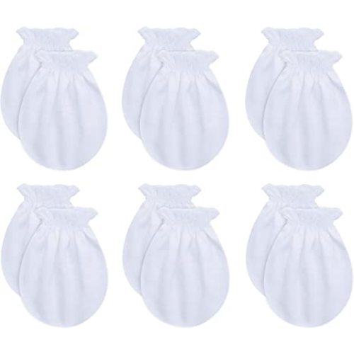 RATIVE No Scratch Mittens and Caps 100% Cotton for Newborn Baby 0-6 Months Boys Girls