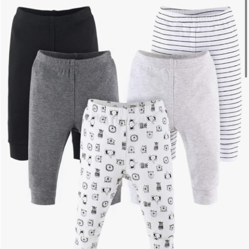 The Peanutshell 5 Pack Baby Pants Set - 100% Cotton Pants for Newborns to Toddlers - Safari Animals