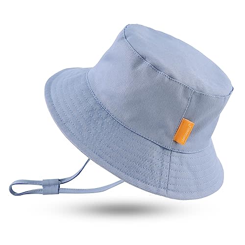 JANGANNSA Cotton Baby Sun Hat Infant Toddler Boys Girls Bucket Hats Summer Sun Protection Kids Beach Caps