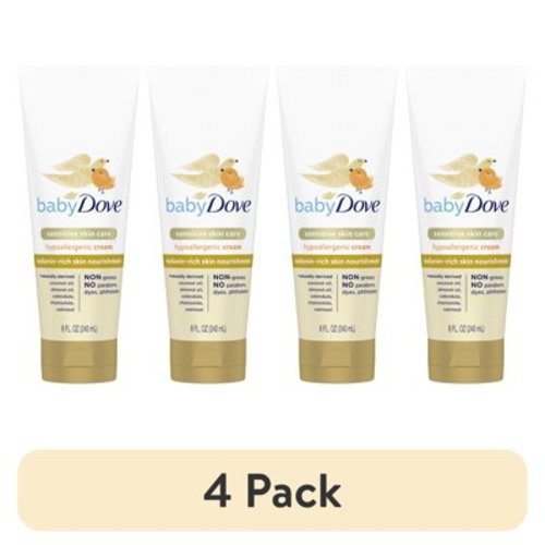 (4 pack) Baby Dove Sensitive Melanin-Rich Cream Newborn Hypoallergenic Nourishing Moisturizer, 8 oz