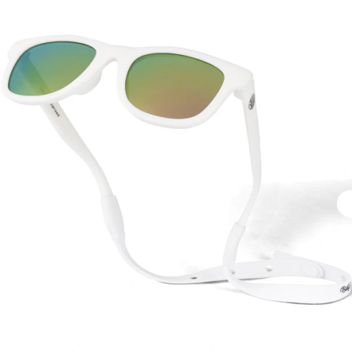 White Polarized Baby Sunglasses with Strap 0-24 Months | Baby Sunnies