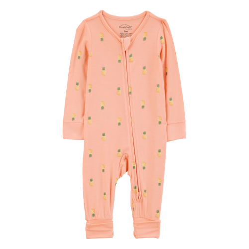 Baby PurelySoft Foldover Cuff Sleep & Play Pajamas - Coral