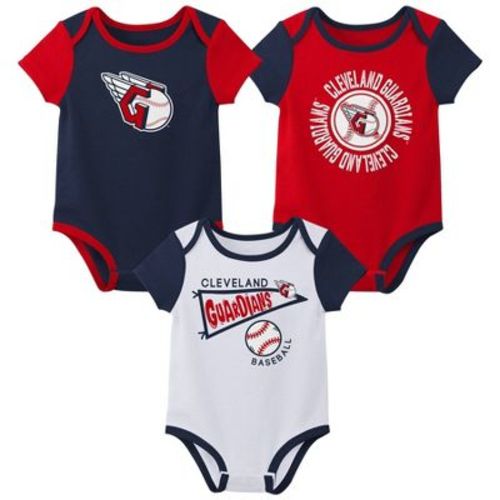 MLB Cleveland Guardians Newborn 3-pack Bodysuits - 3-6M