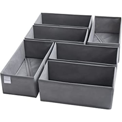 6 Packs Dresser Organizers,Drawer Organizers for Clothing,Baby Organizers and Storage Drawers,Woven-Fabric Dresser Drawer Organizers,Baby Clothes Organizer in Bedroom-1 Large Cell