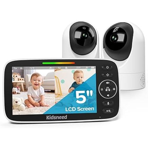 Kidsneed 5" Split Baby Monitor with 2 HD 720P Cameras