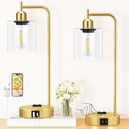 Innqoo Gold Table Lamp Set of 2 Desk Lamp